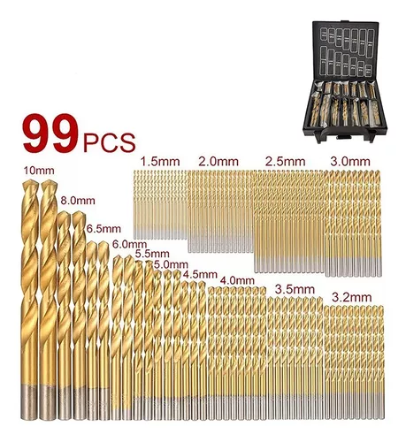 Juego De Brocas Para Madera  Metal 99 Piezas