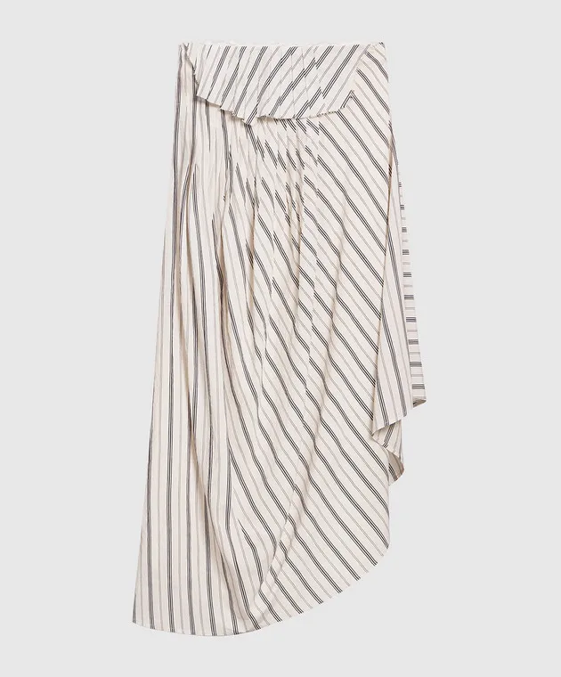 Marc Le Bihan Beige striped skirt