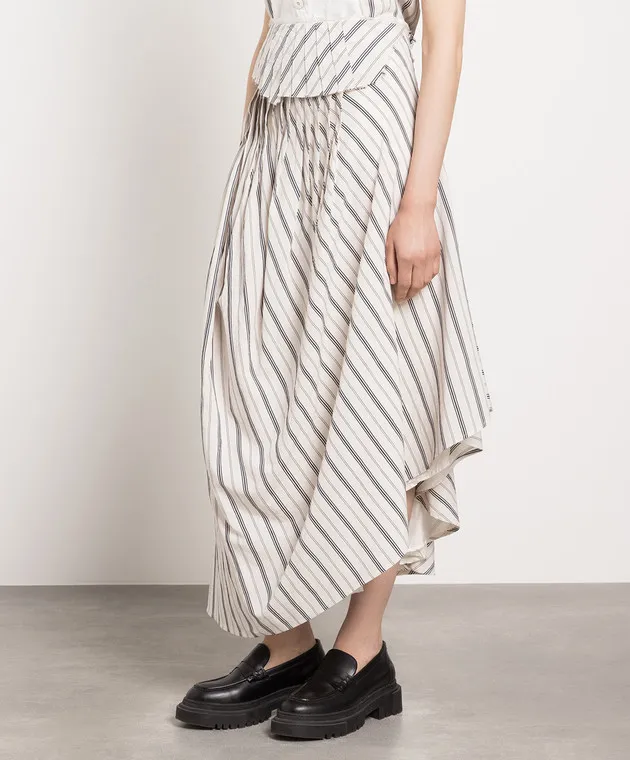 Marc Le Bihan Beige striped skirt
